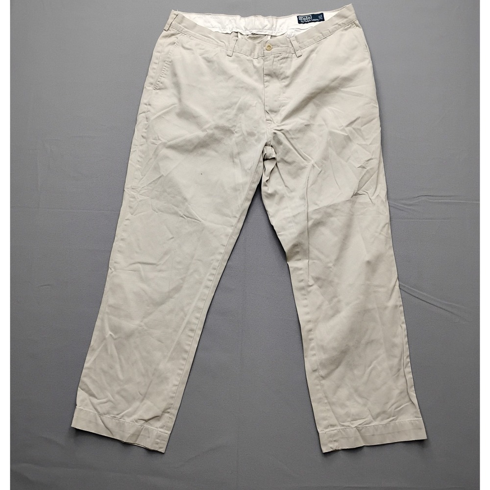 Polo Ralph Lauren Mens Tan Khaki Chino Pants 40x30 Cotton Straight Leg